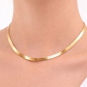 Jennifer Zeuner Gold Herringbone Necklace 16” | Dainty | NWT